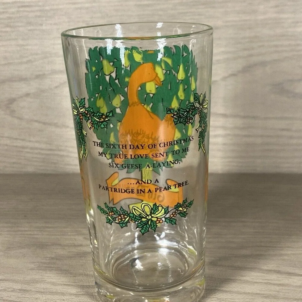 Vtg Twelve Days Of Christmas Tumbler 6th day ONLY Taylor Smart & T Goose Geese